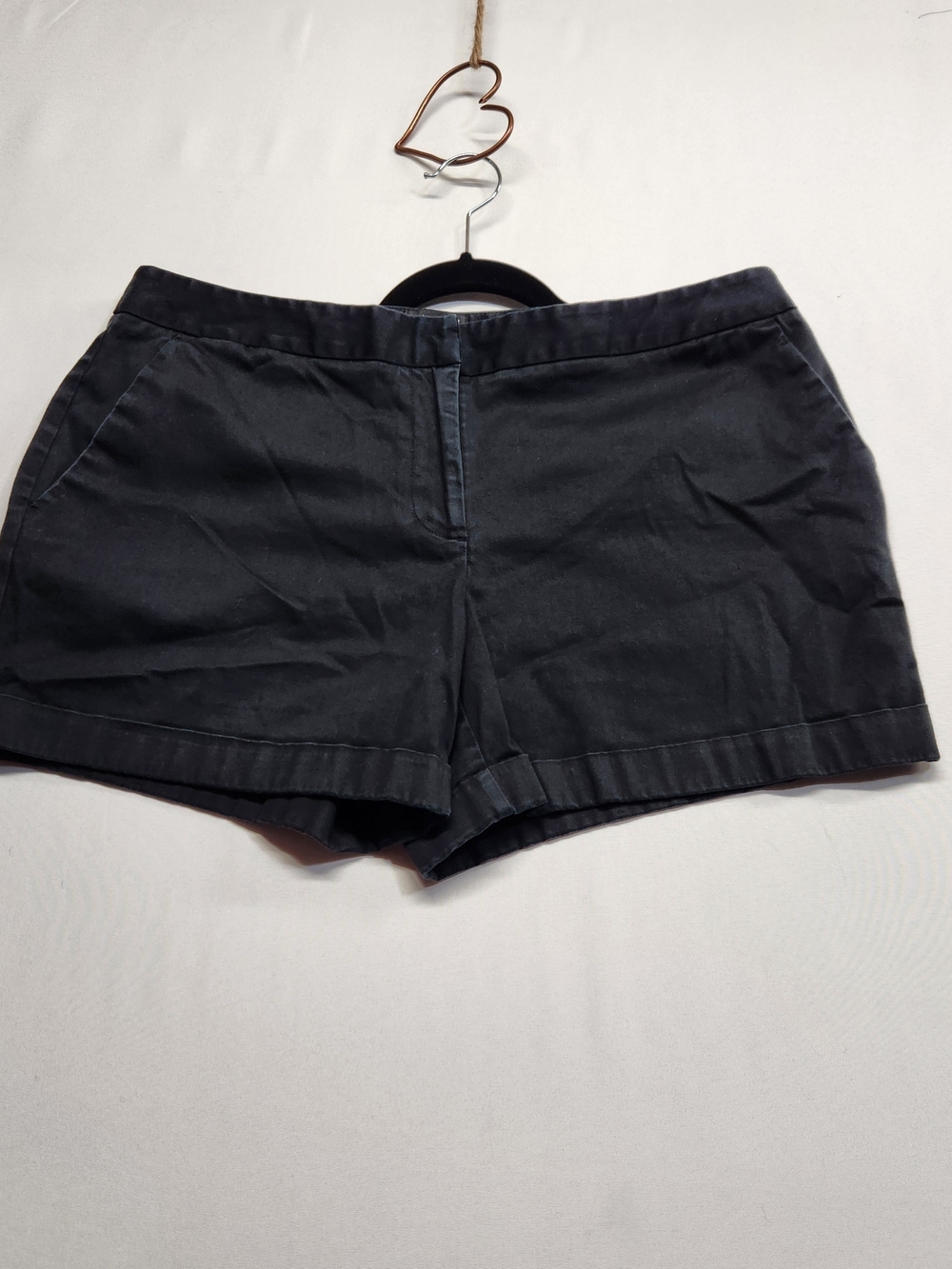 ⭐️Y2K Attention Black Cotton Stretch Chino Shorts Preppy Utility Everyday Sz 14